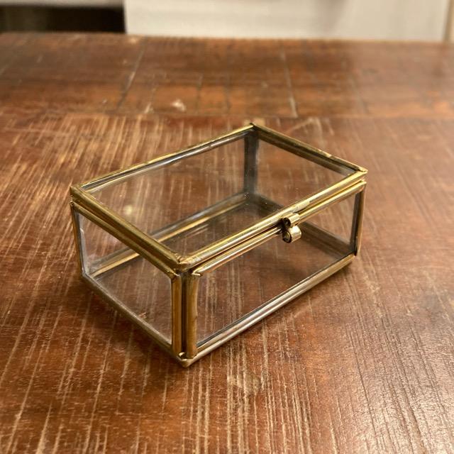 ガラス四角BOX　サイズM　インテリア　雑貨　収納　ケース　小物　アクセサリー　