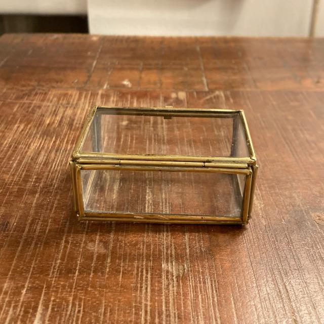 ガラス四角BOX　サイズM　インテリア　雑貨　収納　ケース　小物　アクセサリー　