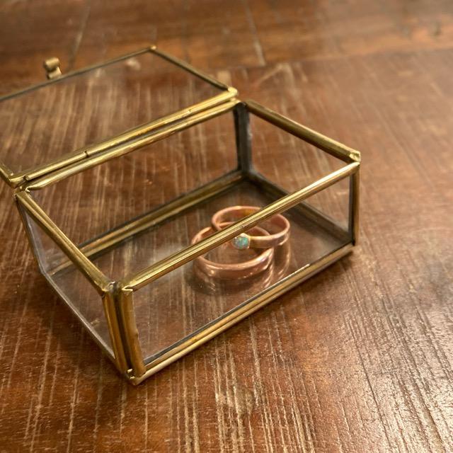 ガラス四角BOX　サイズM　インテリア　雑貨　収納　ケース　小物　アクセサリー　