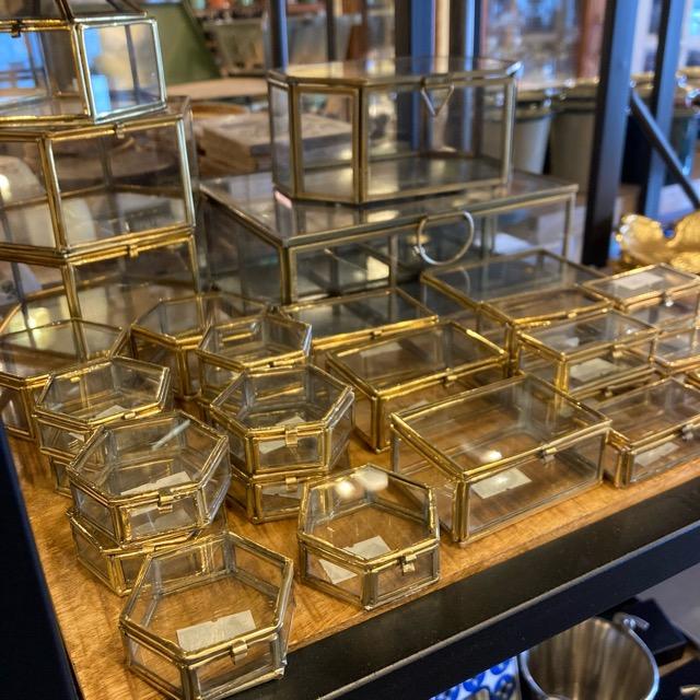 ガラス四角BOX　サイズM　インテリア　雑貨　収納　ケース　小物　アクセサリー　