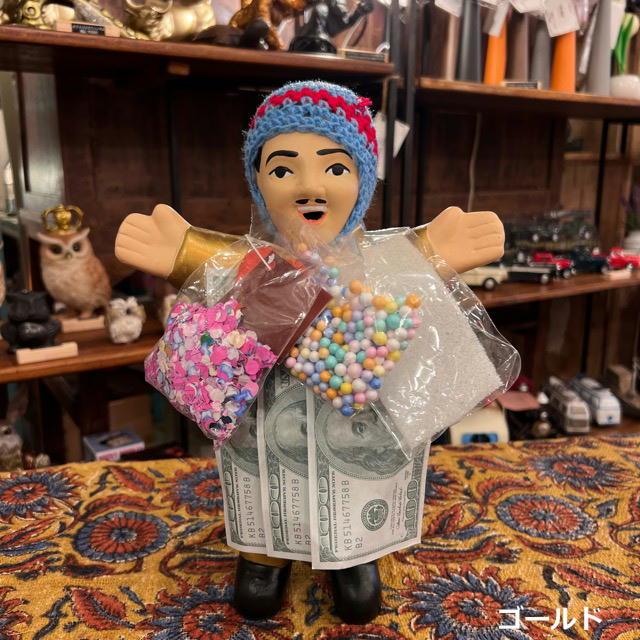 Ekeko doll, large size, available in 3 colors: yellow, green, gold