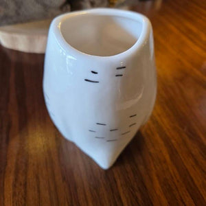 シナリー モチーフフラワーベース　陶器製　花瓶　一輪挿し　フクロウ