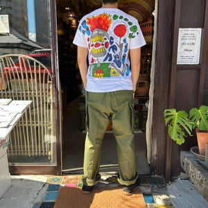 TOPANGA Men's バスケットmonster Tシャツ　ホワイト　　ファッション　メンズ　カットソー　半袖　プリントTシャツ