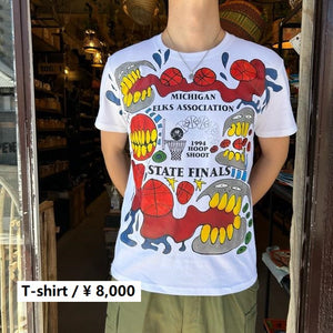 TOPANGA Men's バスケットmonster Tシャツ　ホワイト　　ファッション　メンズ　カットソー　半袖　プリントTシャツ