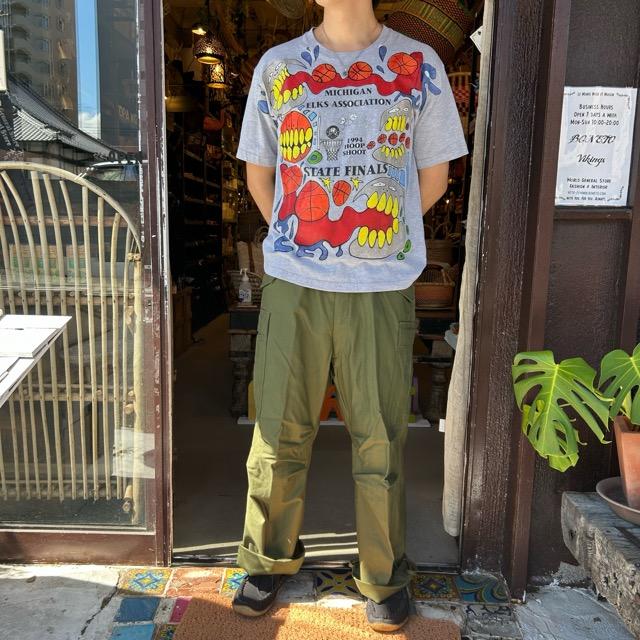 TOPANGA Men's バスケットmonster Tシャツ　グレー　ットソー　　ファッション　メンズ　カットソー　半袖　プリントTシャツ