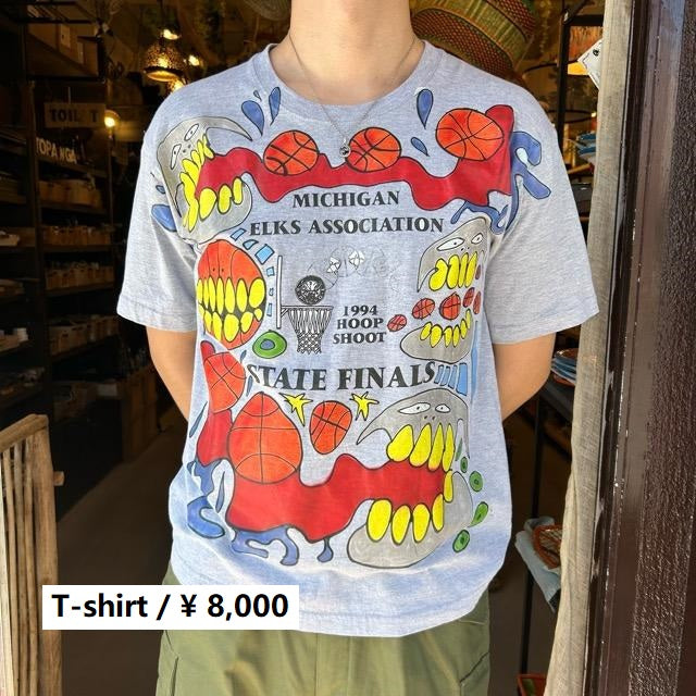 TOPANGA Men's バスケットmonster Tシャツ　グレー　ットソー　　ファッション　メンズ　カットソー　半袖　プリントTシャツ