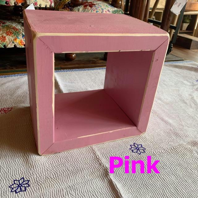 TOPANGA Furniture Colorful Wood Box S size/Green Pink Turquoise Blue White Yellow Red Made to order available