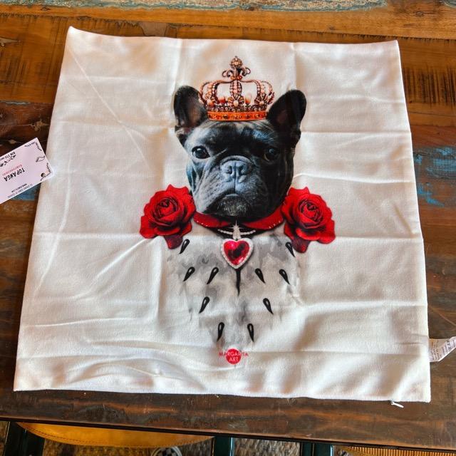 TOPANGA Homefurnishing フレブルクッションカバー　45×45cm　princess　フレンチブルドッグ　犬　ドッグ