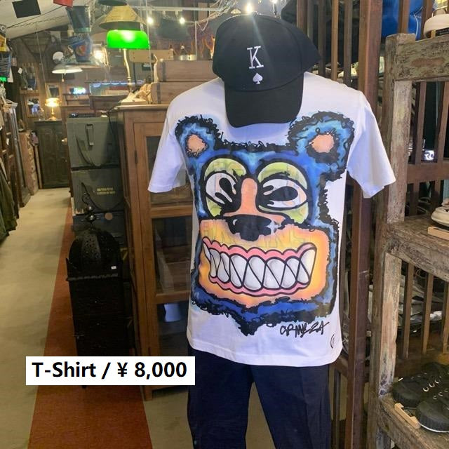 TOPANGA Men's Spiky Punk Bear シャツ　カットソー　Mサイズ　Lサイズ　XLサイズ　ファッション　メンズ　カットソー　半袖　Y2K　プリントTシャツ