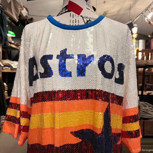 スパンコールAstrosTシャツ　ファッション　Tシャツ　スパンコール　オーバーサイス　ユニセックス