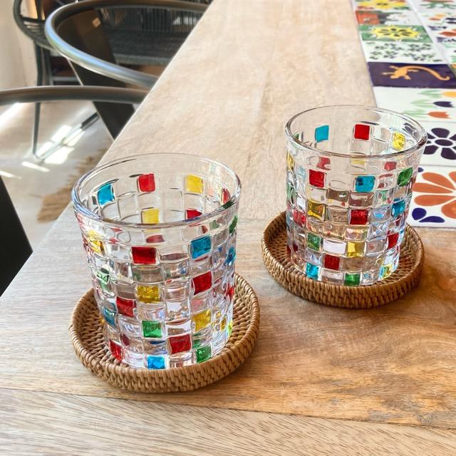 Topanga Crystal Color Square Tumbler Kitchen Tableware Glass Tumbler Cafe Party Event