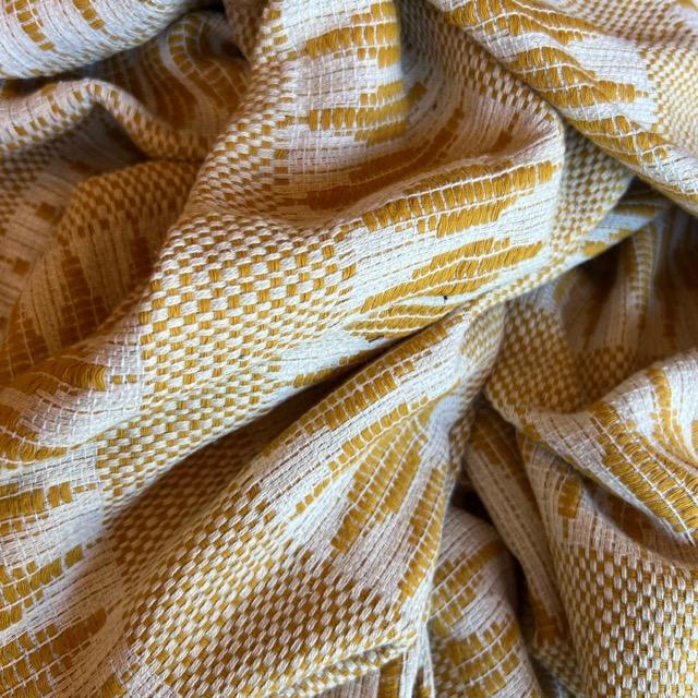 手織りジャガードマルチクロス　140cm×190cm　全3種　オレンジ　グレー　マスタード　マルチカバー　ベッドカバー　ソファカバー　インド　