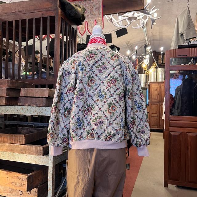 Flower design collarless jacket, Gobelin jacquard, fashion, women's outerwear, jacket, MA-1, floral pattern