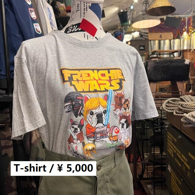 TOPANGA Lady's　FRENCHIE WARSTシャツ　グレー　Sサイズ　Mサイズ　Lサイズ　XLサイズ　ファッション　Tシャツ　ロゴシャツ　ユニセックス　フレブル