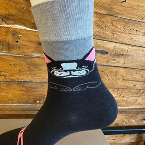 TOPANGA SOCKS Lady's　アシンメトリーブルソックス　ベアー　靴下　レディース　クルーソックス　グリーン　ブラウン