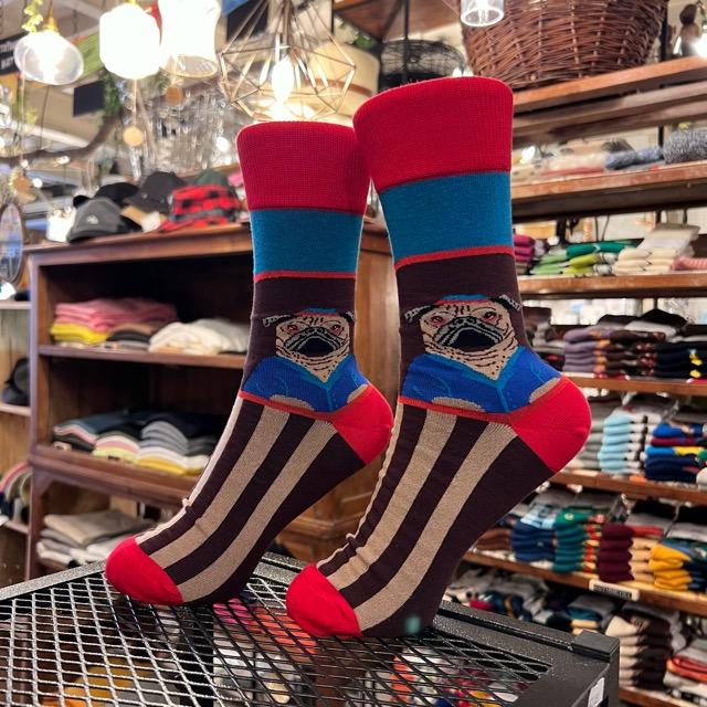 TOPANGA SOCKS Lady's　ボーダードッグソックス