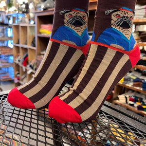 TOPANGA SOCKS Lady's　ボーダードッグソックス