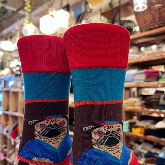 TOPANGA SOCKS Lady's　ボーダードッグソックス