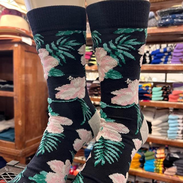 TOPANGA SOCKS Men's　ハイビスカスソックス