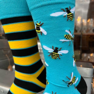 TOPANGA SOCKS Men's　アシンメトリーBEEソックス　ファッション　メンズ　靴下　アシンメトリー　ハチ　昆虫　ユニーク