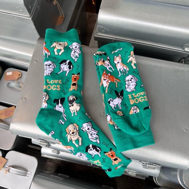 TOPANGA SOCKS Men's　I LOVE DOGSソックス　ファッション　メンズ　靴下　動物　ドッグ　ユニーク