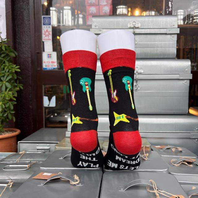 TOPANGA SOCKS Men's　I PLAY THE GUITARソックス　ファッション　メンズ　靴下　カラフル　楽器　ギター　ユニーク