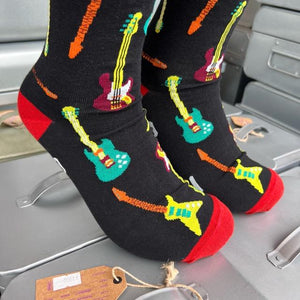 TOPANGA SOCKS Men's　I PLAY THE GUITARソックス　ファッション　メンズ　靴下　カラフル　楽器　ギター　ユニーク