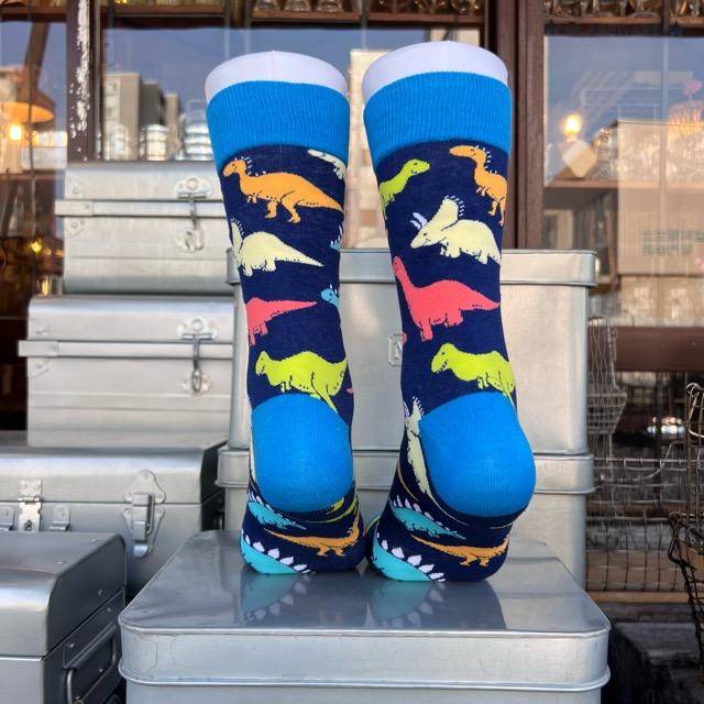 TOPANGA SOCKS Men's　カラフル恐竜ソックス　ファッション　メンズ　靴下　カラフル　恐竜