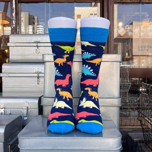 TOPANGA SOCKS Men's　カラフル恐竜ソックス　ファッション　メンズ　靴下　カラフル　恐竜