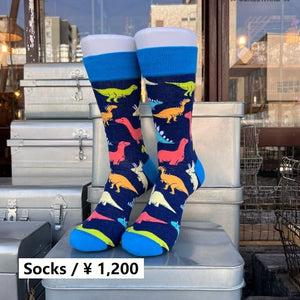 TOPANGA SOCKS Men's　カラフル恐竜ソックス　ファッション　メンズ　靴下　カラフル　恐竜