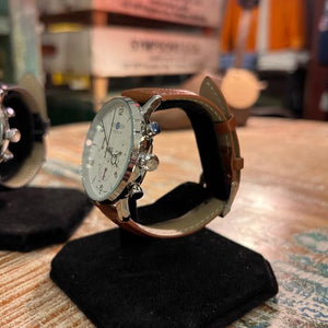 4ダイヤルレザーベルトウォッチ　全2色　ブラウン　ダークネイビー　アクセサリー　ユニセックス　腕時計　アナログ式　ファッション