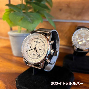 4ダイヤルカレンダーシルバーウォッチ　全3色　アクセサリー　ユニセックス　腕時計　アナログ式　ファッション