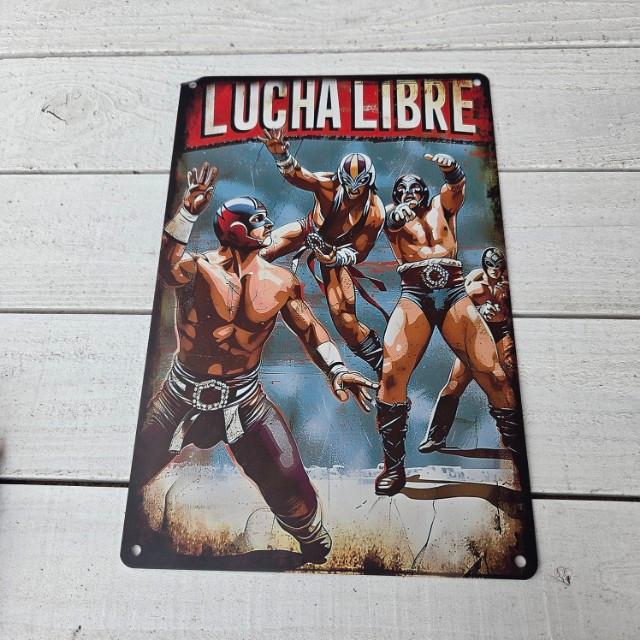 TOPANGA Zakka 　LUCHA　LIBRE　ルチャリブレ　看板　メタルサイン　クラシックなヴィンテージメタルサイン　家の装飾プレート　壁アートポスター　１