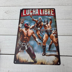 TOPANGA Zakka 　LUCHA　LIBRE　ルチャリブレ　看板　メタルサイン　クラシックなヴィンテージメタルサイン　家の装飾プレート　壁アートポスター　１
