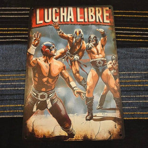 TOPANGA Zakka 　LUCHA　LIBRE　ルチャリブレ　看板　メタルサイン　クラシックなヴィンテージメタルサイン　家の装飾プレート　壁アートポスター　１