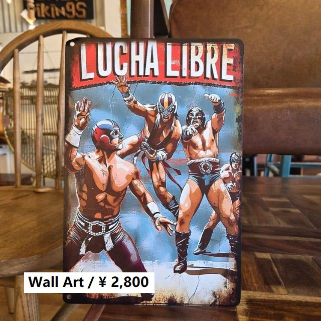 TOPANGA Zakka 　LUCHA　LIBRE　ルチャリブレ　看板　メタルサイン　クラシックなヴィンテージメタルサイン　家の装飾プレート　壁アートポスター　１