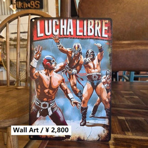 TOPANGA Zakka 　LUCHA　LIBRE　ルチャリブレ　看板　メタルサイン　クラシックなヴィンテージメタルサイン　家の装飾プレート　壁アートポスター　１