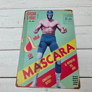 TOPANGA Zakka 　LUCHA　LIBRE　ルチャリブレ　看板　メタルサイン　クラシックなヴィンテージメタルサイン　家の装飾プレート　壁アートポスター ４