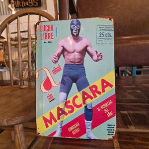 TOPANGA Zakka 　LUCHA　LIBRE　ルチャリブレ　看板　メタルサイン　クラシックなヴィンテージメタルサイン　家の装飾プレート　壁アートポスター ４