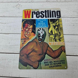 TOPANGA Zakka 　Wrestling　看板　メタルサイン　クラシックなヴィンテージメタルサイン　家の装飾プレート　壁アートポスター ６