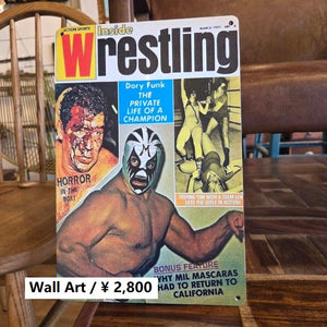 TOPANGA Zakka 　Wrestling　看板　メタルサイン　クラシックなヴィンテージメタルサイン　家の装飾プレート　壁アートポスター ６