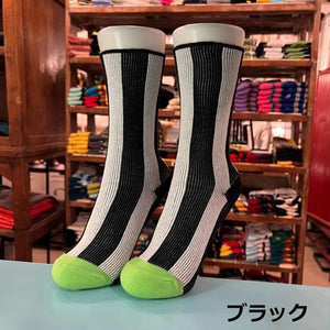 TOPANGA SOCKS　Lady's　ポップなストライプソックス　全5色　ブルー　ピンク　オレンジ　パープル　ブラック