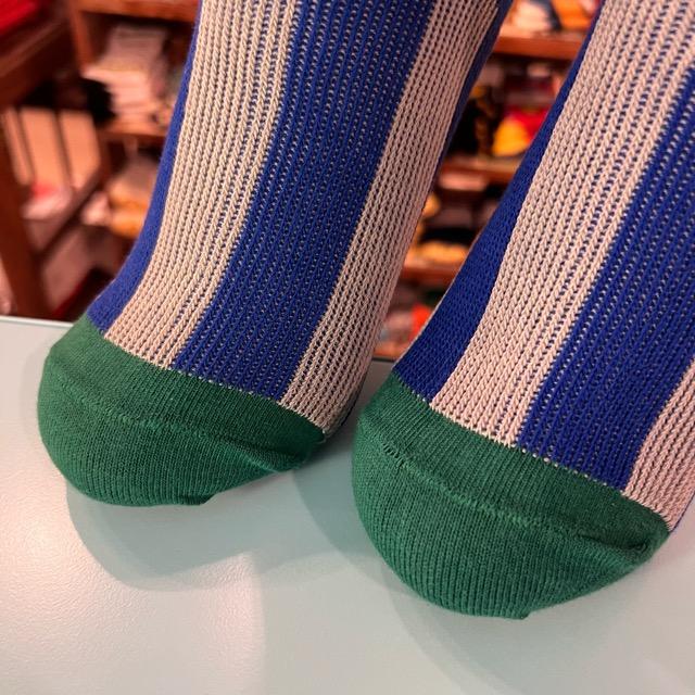 TOPANGA SOCKS　Lady's　ポップなストライプソックス　全5色　ブルー　ピンク　オレンジ　パープル　ブラック