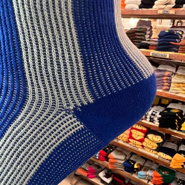 TOPANGA SOCKS　Lady's　ポップなストライプソックス　全5色　ブルー　ピンク　オレンジ　パープル　ブラック