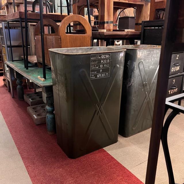 French Paratrooper Metal Box Furniture Interior Storage Trash Can Military France