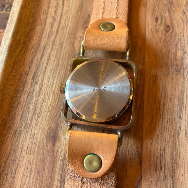 【Made to order】Brass and leather handmade watch　commu Linus　Red