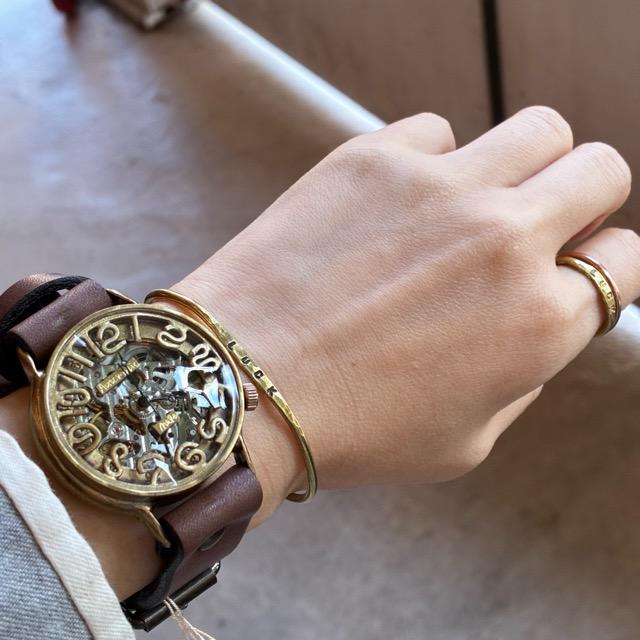 【Made to order】Brass and leather handmade automatic watch NB BAAM022 DBR