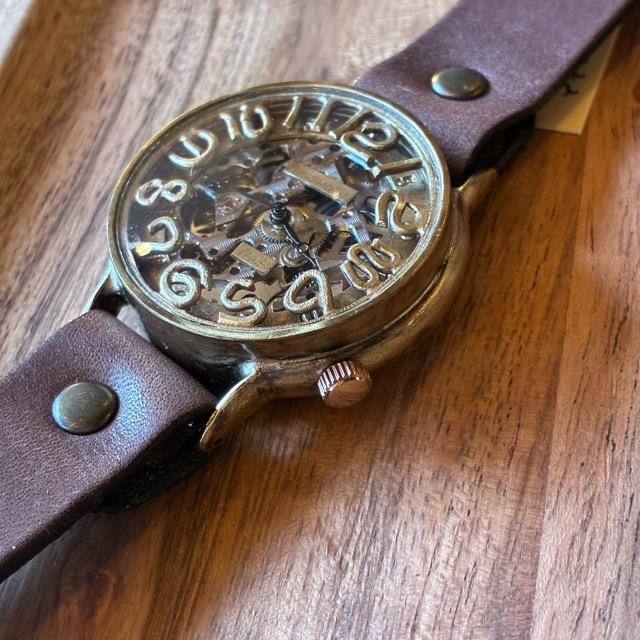 【Made to order】Brass and leather handmade watch uy Time c clover DBR