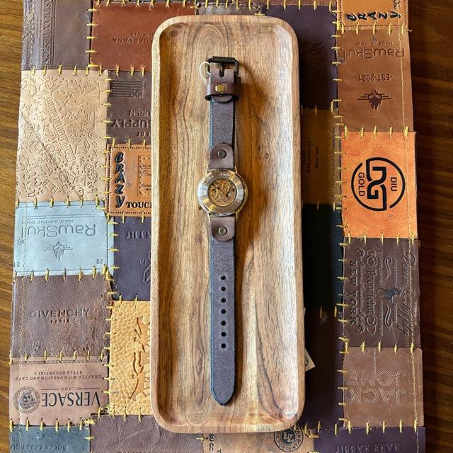 【Made to order】Brass and leather handmade automatic watch NB BAAM022 DBR