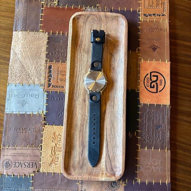 【Made to order】Brass and leather handmade dual watch NB GRANDAD B BK